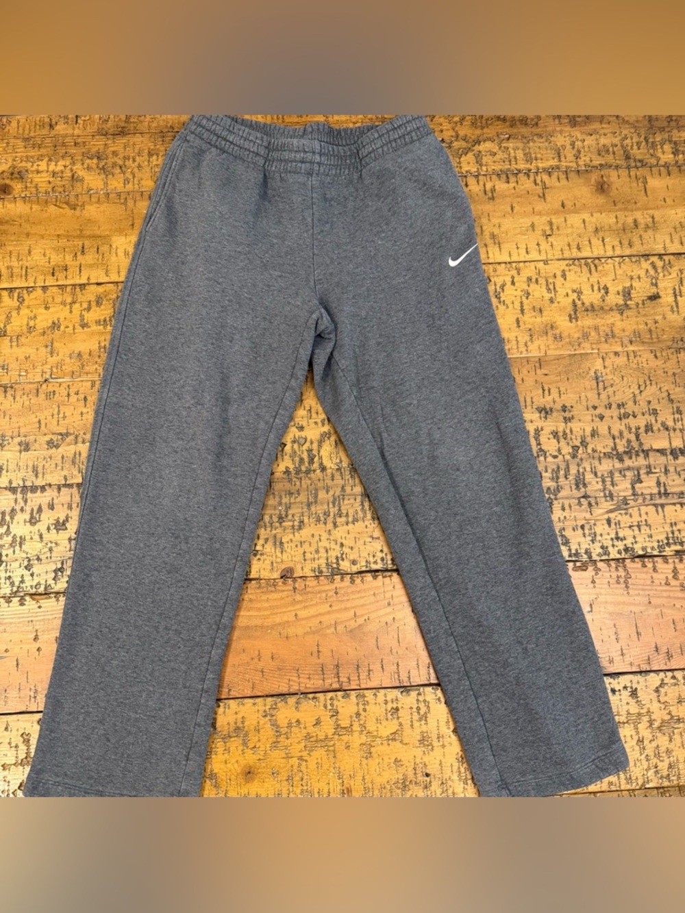 Nike Dark Gray Sweatpants with White Swoosh